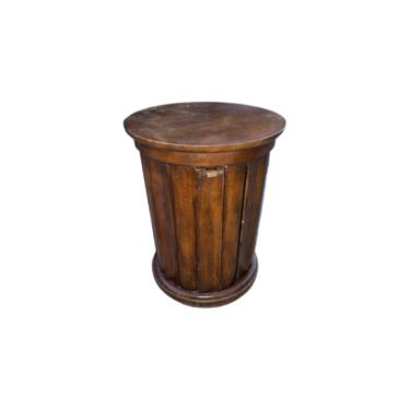 MCM Barrel Shaped Side Table with Storage