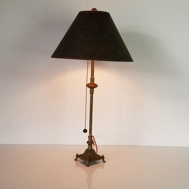 Vintage 1960s French Brass Desk Library Table Lamp 