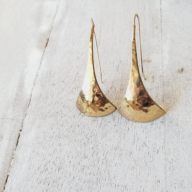 Badia hammered brass earrings, drop earrings, brass jewelry 