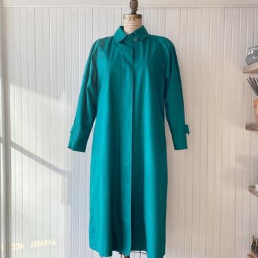 Vintage Teal Trenchcoat With Insulated Removable Lining L