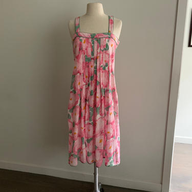 Unusual Albert Nipon cotton pink floral sundress-Size  S/M (marked 8) 