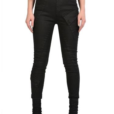 Fitted High Waist Huit Moto Jeans