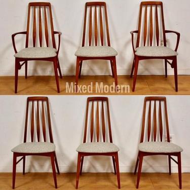 Kofoeds Hornslet Danish Teak &amp; Grey Eva Dining Chairs- Set of 6 