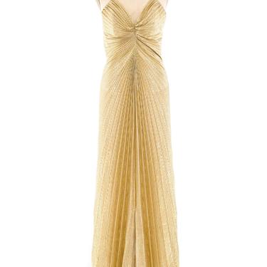 Gold Pleated Lamé Gown