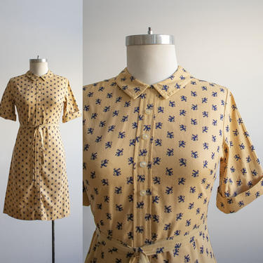 Vintage 1960s Shirt Dress / Vintage Griffin Print Dress Small / Vintage 1960s Dress XS / Vintage Shirt Dress / 1960s Dress / Mad Men Dress 