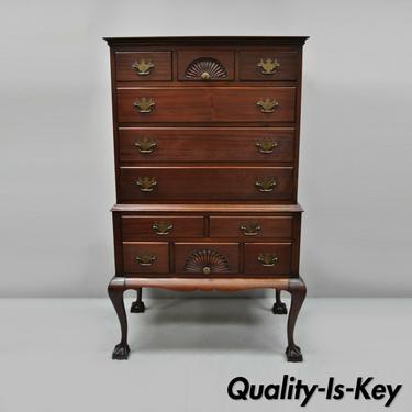 W.A. Hathaway Mahogany Ball &amp; Claw Chippendale Style Highboy Tall Chest Dresser