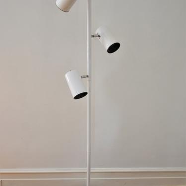 Post Modern 1970s Floor Lamp in White and Black with 3 Lamp Heads 