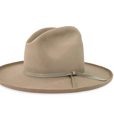 Vintage STETSON Western Hat ~ size 7 3/8 ~ Cowboy ~ Pencil Curl ~ 4X Fur Felt ~ Wide Brim ~ Gus ~ Tom Mix 