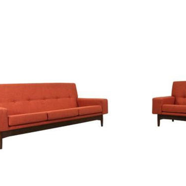 Mid Century Sofa and Lounge Chair by Kofod Larsen. 