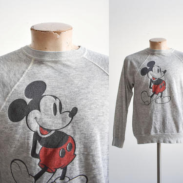 1980s Gray Mickey Mouse Raglan Sweatshirt 