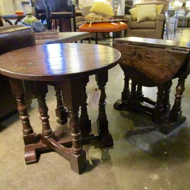 PAIR PRICED SEPARATELY SMALL RUSTIC OVAL ENGLISH GATE LEG TABLES/DROP LEAF