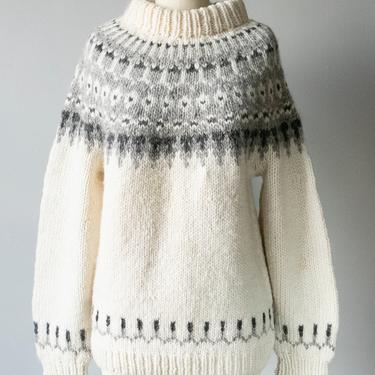 1970s Sweater Wool Knit Icelandic S 