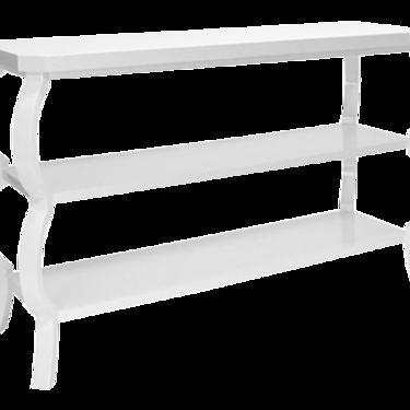 Worlds Away Modern White Lacquer Kelly Console Table