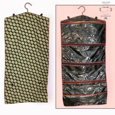 ROBERTA DI CAMERINO Hanging Garment Travel Bag, Cosmetics, 1970's Lugagge, Carry on, Makeup Bag, Folding Suit Case, Clear Pockets 