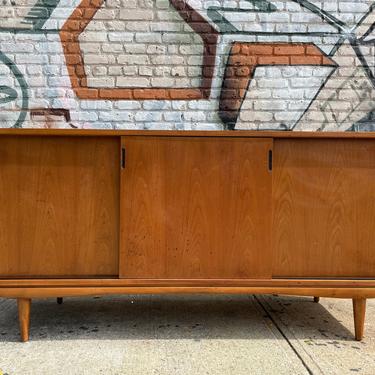 American danish 66” long 3 drawer dresser credenza walnut mid century nice design good vintage condition 