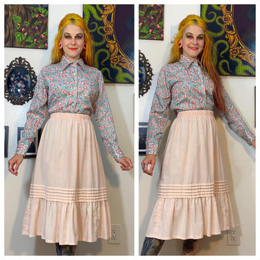 Vintage 1970’s Light Pink Prairie Skirt 