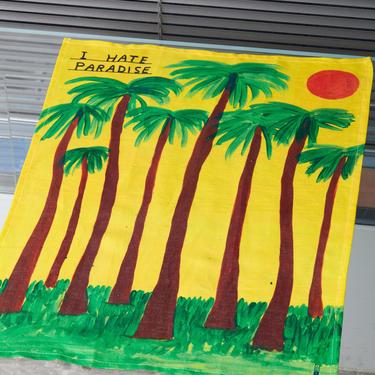 "I Hate Paradise" Tea Towel by David Shrigley