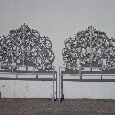 Pair of Headboards Twin Bed Single Headboard Furniture Bedroom Ornate Hollywood Regency Country French Rococo Vintage Glam Boho Bohemian 