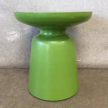 Green Vintage Aluminum Pedestal Side Table
