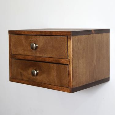 Floating nightstand with 2 drawers - Walnut 