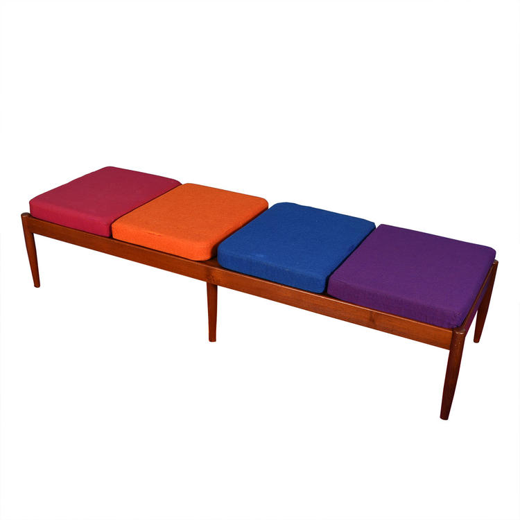 Danish Teak Coffee Table / Bench w/ Removable Cushions