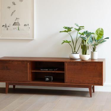 Kasse Credenza / Media Console - 75&amp;quot; - Solid Cherry - Teak Finish - IN STOCK 