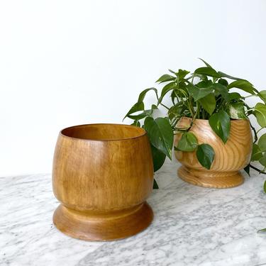 X-Large Turned Wood Footed Bowl 