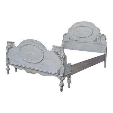 COMING SOON - Vintage Country French Shabby Chic Painted Gray Full Bed Frame