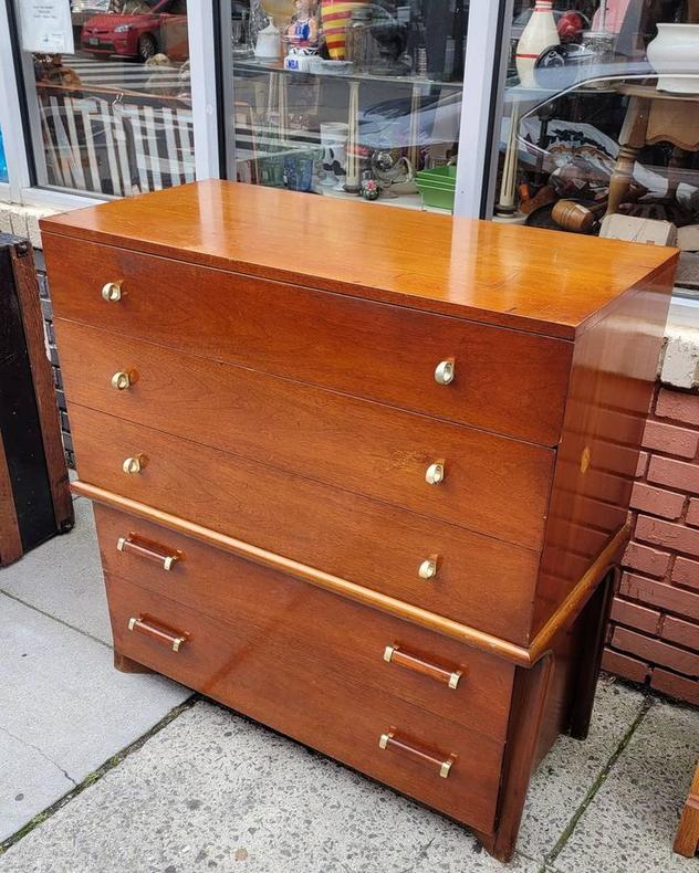 Late Deco Brutal Five Drawer Chest