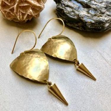 Shield Earring with Gold Spike