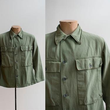 Vintage Olive Drab Army Shirt / Vintage Army Uniform Shirt / Button Down Army Shirt / US Army Field Jacket 34 / Military Vintage 