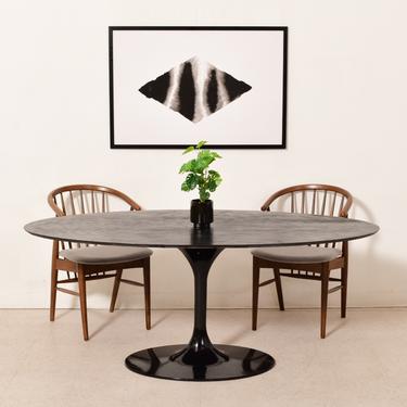 Black Ebonized Oval Dining Table 