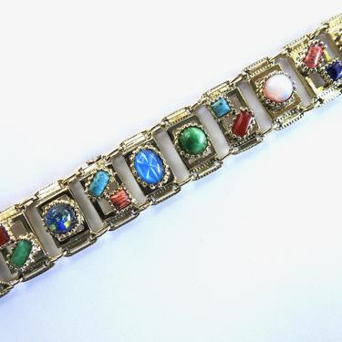 1960s Modernist Open Set Art Glass Bracelet 