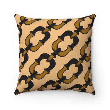 Fast Doll tattoo style chains square decorative throw pillow - gold, yellow & black - home decor 