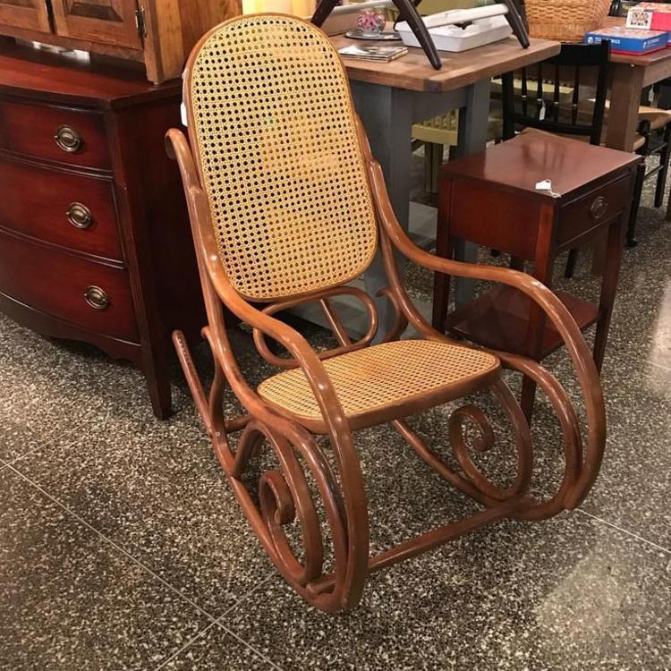 Thonet caned rocking chair