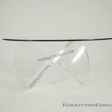 Lucite and Glass Propeller Coffee Table