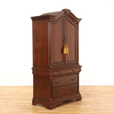 Traditional Armoire Media Cabinet w/ 3 Bottom Drawers