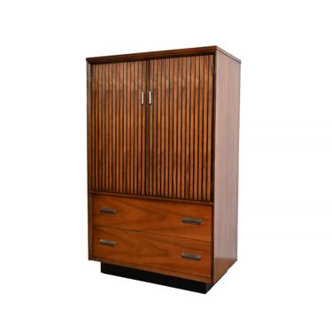 Bassett Walnut Wardrobe Tall Dresser Mid Century Modern 