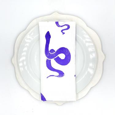 Snake Linen Napkins in Purple Haze (Set of 4)
