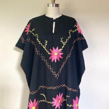 1960s embroidered wool poncho 