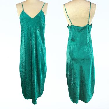 Emerald Green Floral Maxi Slip Dress