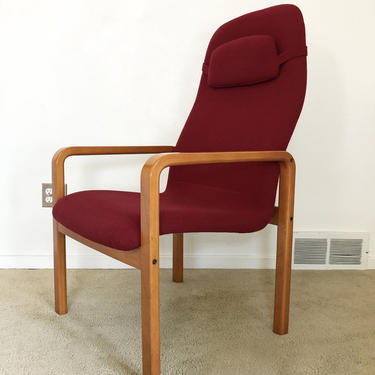 mid century bentwood highback lounge chair danish modern 