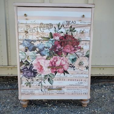 Floral Pink Chest of Drawers