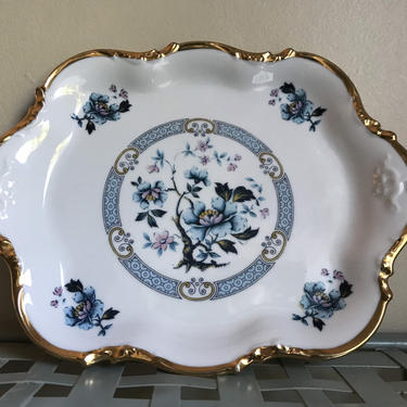 Limoges Blue Flowered Small Tray 