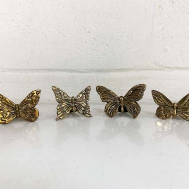 Vintage Brass Butterfly Napkin Rings Holders Gold Metal Moths Set of 4 Boho Bohemian Kitchen Dining Table Home Decor 