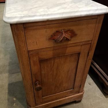 Oak and Marble Cabinet