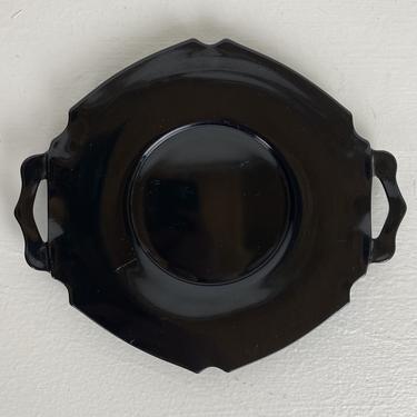 Art Deco Black Amethyst Glass mini platter