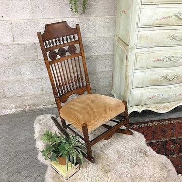 LOCAL PICKUP ONLY ----------------- Vintage Carved Wood Rocking Chair 