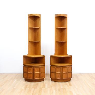 Pair of Mid Century Corner Units/Bookshelves by Nathan Furniture 