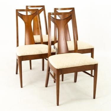 Kent Coffey Perspecta Mid Century Walnut Dining Chairs - Set of 4 - mcm 